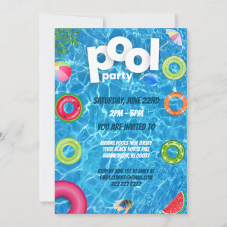 Convites Cool Pool Party | Swimming Birthday