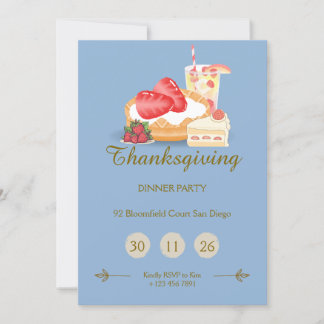 Convites Cool Tone Thanksgiving Invitation | Dinner Party 