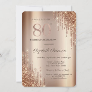 Convites Cooper Glitter Drives 80 Birthday