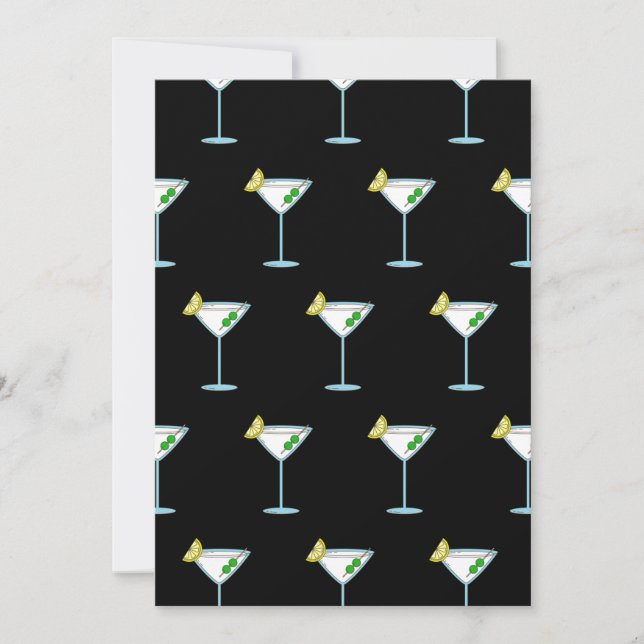 Convites Copo de Cocktail Amantes de Martini Barman Álcool (Frente)