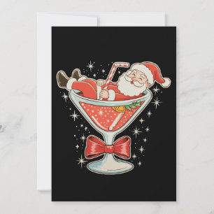 Convites Copo de Martini Santa Bagunça de Natal