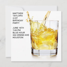 Convites Copo de uísque para homens para festa de aniversár