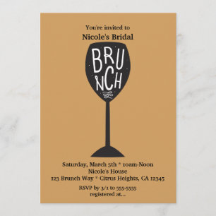 Convites Copo de Vinho BRUNCH QUALQUER COR & EVENTO Moderno