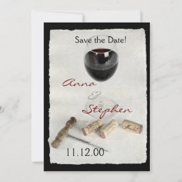 Convites Copo de vinho e rolhas