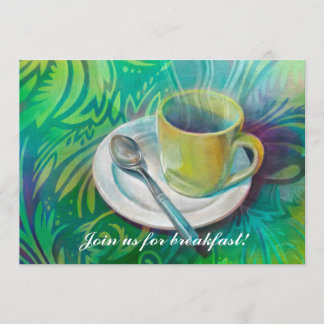 Convites Copo e colher contra um fundo análogo legal