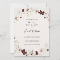 Copper Burgundy Wildflower Beige Bridal Tea Party