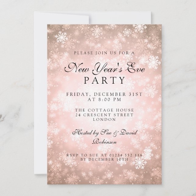 Convites Copper do Partido Elegante da Véspera de ano novo  (Frente)
