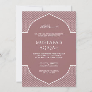 Convites Copper Rose Marroquino Islâmico Muçulmano Aqiqah