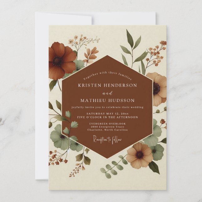 Convites Copper Sage Autumn Wedding (Frente)
