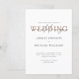 Convites COPPER TYPOGRAPHY Casamento com Letra Script