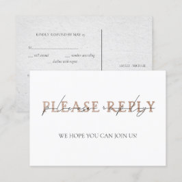 Convites COPPER TYPOGRAPHY - RSVP de Casamentos com Letras