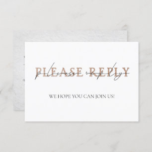 Convites COPPER TYPOGRAPHY - RSVP de Casamentos com Letras