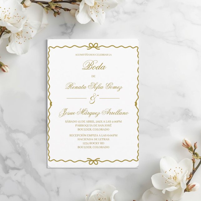 Convites Coquet wreath Spanish wedding   (Criador carregado)