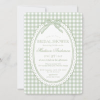 Coquete Gingham Verde Laço Chá de Noiva