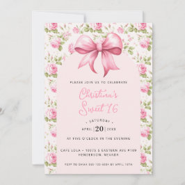 Convites Coquete Pink Bow Sweet 16