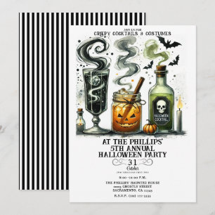 Convites Coquetéis Assustadores e Fofos Festa de Halloween