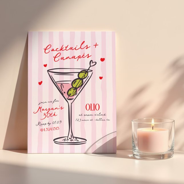 Convites Coquetéis & Canapés Noite de Garotas Aniversário (Criador carregado)