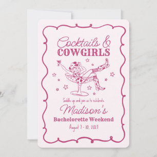 Convites Coquetéis cor-de-rosa e coquetéis Nash Bash Bachel