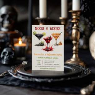 Convites Coquetéis de Halloween, Boos e Booze Festa de Hall