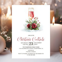 Coquetéis de Natal com Champanhe Rosa