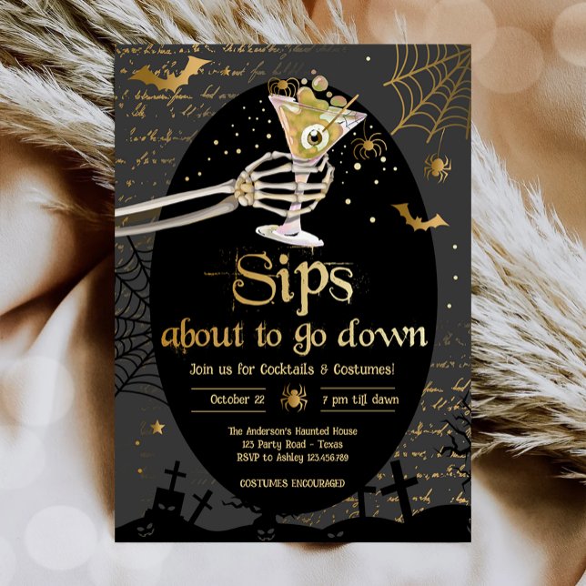 Convites Coquetéis e Figurinos Quebram Boos Booze Halloween (Criador carregado)