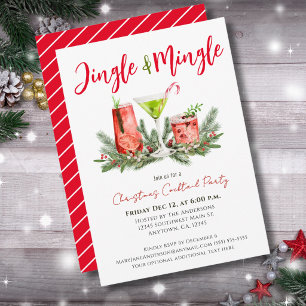 Convites Coquetéis Festivos de Natal Jingle e Mingle