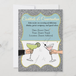 Convites Coquetel, conversas sofisticadas, bebida