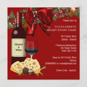 Convites Coquetel de amigos da família de queijo de vinho f