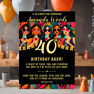 Convites Coquetel de aniversário de 40 anos bash fabuloso