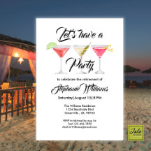 Coquetel de aposentadoria feminino de verão