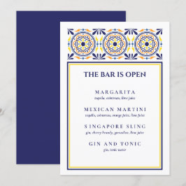 Convites Coquetel de assinatura Azulejo amarelo Marinho esp