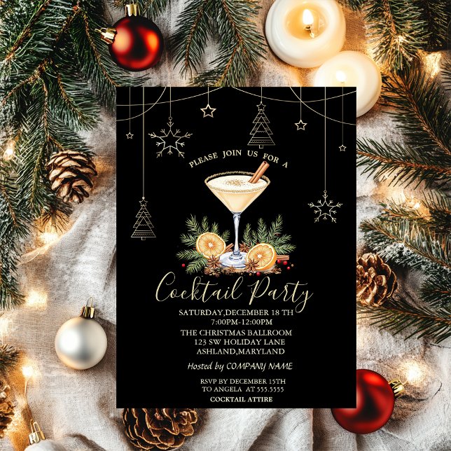 Convites Coquetel de decorações de Natal laranja Natal  (Criador carregado)