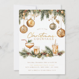 Convites Coquetel de Férias Moderno Elegante Festa de Natal