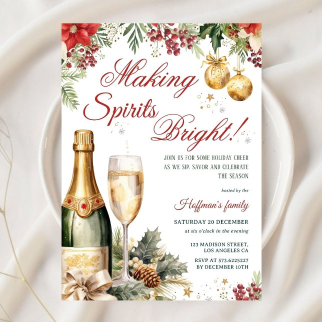 Convites Coquetel de Natal Making Spirits Bright (Criador carregado)