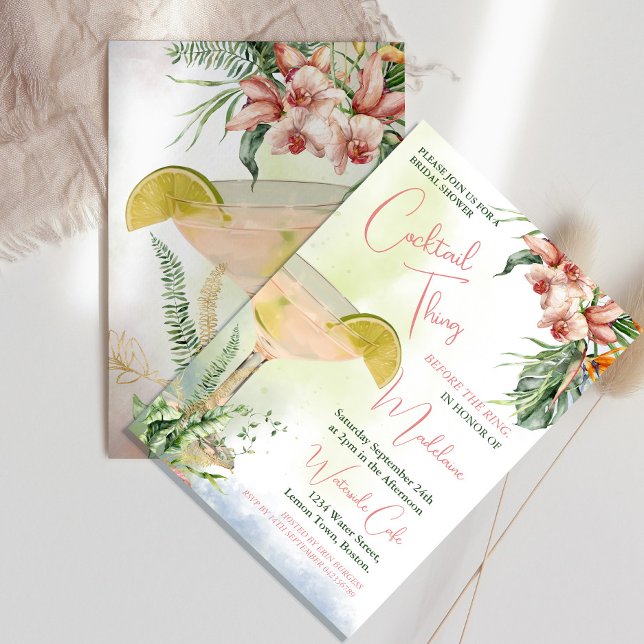 Convites Coquetel do chá de panela - Flor tropical (Criador carregado)