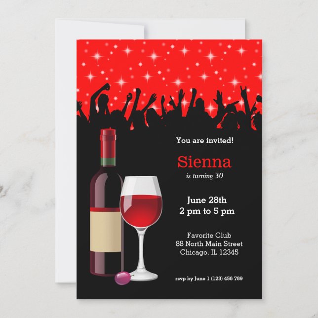 Convites Coquetel * escolha a cor de fundo (Frente)