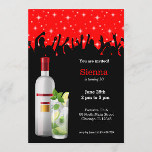 Convites Coquetel * escolha a cor do fundo