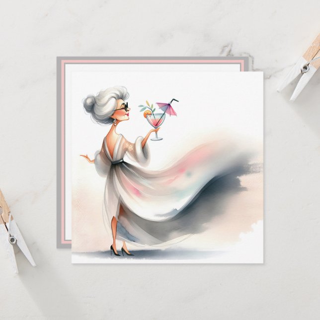 Convites Coquetel festa de aniversário (Frente/Verso In Situ)