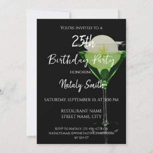 Convites Coquetel green appletini com fatia de maçã