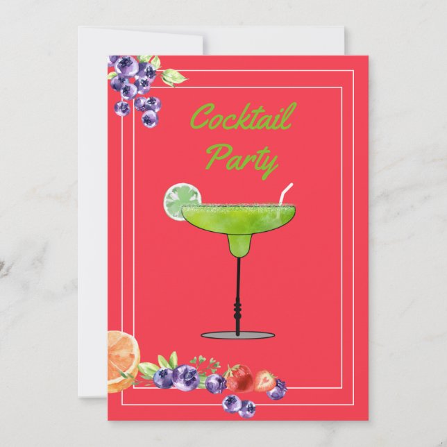 Convites Coquetel Margarita com Happy Hour de Frutas (Frente)