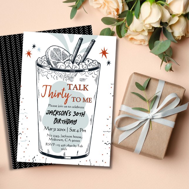 Convites Coquetel retro bebida temido na moda aniversário d (Criador carregado)
