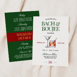 Convites Coquetel Sofisticado Verde e Vermelho Bach & Luxuo