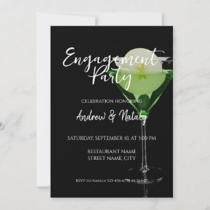 Convites Coquetel verde de appletini com fatia de maçã