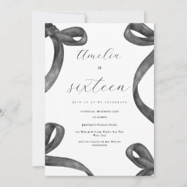 Convites Coquette 16th Birthday Girl Black Arco 18th 21rua