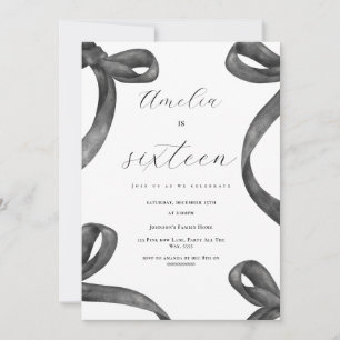 Convites Coquette 16th Birthday Girl Black Arco 18th 21rua