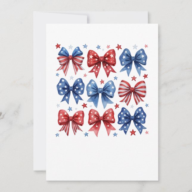 Convites Coquette American Flag Coquette Arco 4 De Julho (Frente)