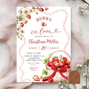 Convites Coquette Berry Em Chá de panela De Amor
