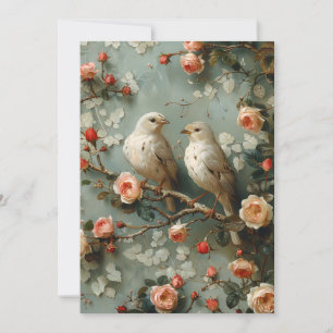 Convites Coquette Birds Floral
