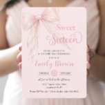 Convites Coquette Blush Pink Ribbon Bow Sweet 16 Birthday<br><div class="desc">Personalize this chic coquette sweet sixteen birthday invitation with own wording easily and quickly,  simply press the customize it button to further re-arrange and format the style and placement of the text.  Matching items available in store!  (c) The Happy Cat Studio</div>