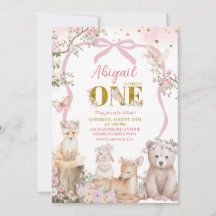 Coquette Blush Pink Spring woodland animals